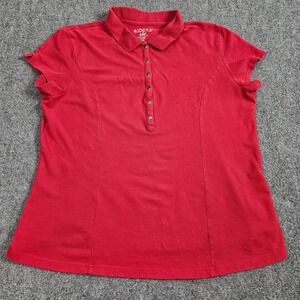 Riders by Lee Polo Shirt Womens XXL Red Snap Button Western Country Casual